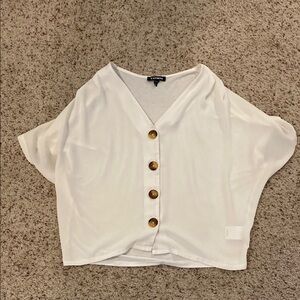 Express White Dolman Sleeve Crop Top